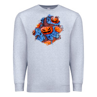 Heather Grey halloween pumpkin patch  5 Premium Sweatshirt - BundleAndBundleShop