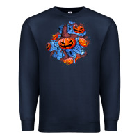 Navy halloween pumpkin patch  5 Premium Sweatshirt - BundleAndBundleShop