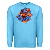 Ocean Blue halloween pumpkin patch  5 Premium Sweatshirt - BundleAndBundleShop