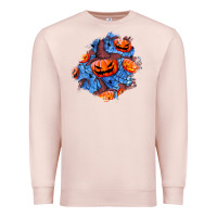 Pale Pink halloween pumpkin patch  5 Premium Sweatshirt - BundleAndBundleShop
