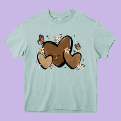 Melanin Hearts Heavy Core Tee Designed By Maliassmallbusiness