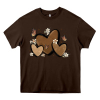 Chocolate Brown melanin hearts Heavy Core Tee - MaliasSmallBusiness