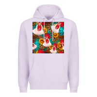 Lilac western  chicken with sunflowers seamless pattern Premium Hoodie - FaDigitalArtStudio