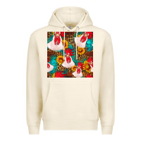 Tofu western  chicken with sunflowers seamless pattern Premium Hoodie - FaDigitalArtStudio