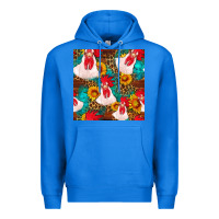 True Royal western  chicken with sunflowers seamless pattern Premium Hoodie - FaDigitalArtStudio