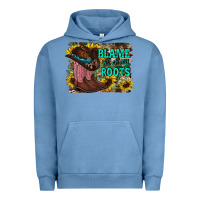 Pigment Pebble Blue blame all on my roots Urban Hoodie - RacoonDesign