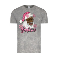 Cloud Rock pink christmas african american santa believe Vintage Tee - RanaPortraitStore