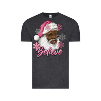 Vintage Black pink christmas african american santa believe Vintage Tee - RanaPortraitStore
