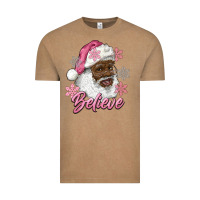 Vintage Coffee pink christmas african american santa believe Vintage Tee - RanaPortraitStore