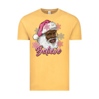 Vintage Mustard pink christmas african american santa believe Vintage Tee - RanaPortraitStore