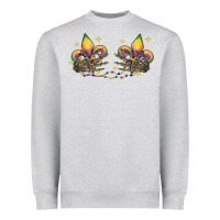 Heather Grey skeleton hands mardi gras Heavyweight Sweatshirt - CowGirlArtShop