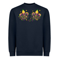 Navy skeleton hands mardi gras Heavyweight Sweatshirt - CowGirlArtShop