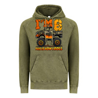 Vintage Olive i'm six this is how i roll monster truck birthday Vintage Hoodie - Jasminsmagicworld