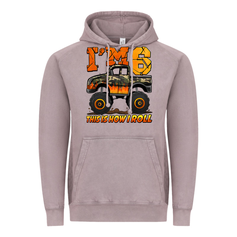 I'm Six This Is How I Roll Monster Truck Birthday Vintage Hoodie by Jasminsmagicworld | Teevron