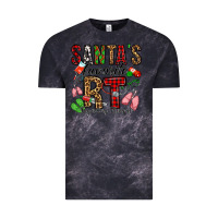 Cloud Black santa's favorite rt respiratory therapist Vintage Tee - Jasminsmagicworld