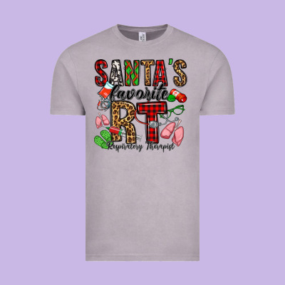 Santa's Favorite Rt Respiratory Therapist Vintage Tee Designed By Jasminsmagicworld