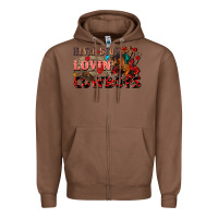 Chestnut Never stop lovin cowboys Zipper Hoodie - FaDigitalArtStudio