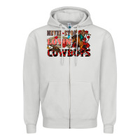 Dove Grey Never stop lovin cowboys Zipper Hoodie - FaDigitalArtStudio