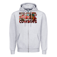 Heather Grey Never stop lovin cowboys Zipper Hoodie - FaDigitalArtStudio