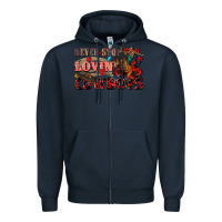 Navy Never stop lovin cowboys Zipper Hoodie - FaDigitalArtStudio