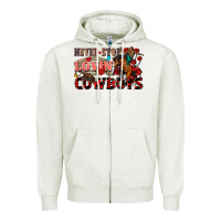 Oatmeal Heather Never stop lovin cowboys Zipper Hoodie - FaDigitalArtStudio