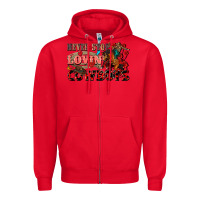 Red Never stop lovin cowboys Zipper Hoodie - FaDigitalArtStudio