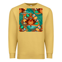 Antique Gold thanksgiving  turkey seamless pattern Premium Sweatshirt - BundleAndBundleShop