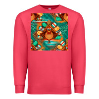 Cardinal thanksgiving  turkey seamless pattern Premium Sweatshirt - BundleAndBundleShop