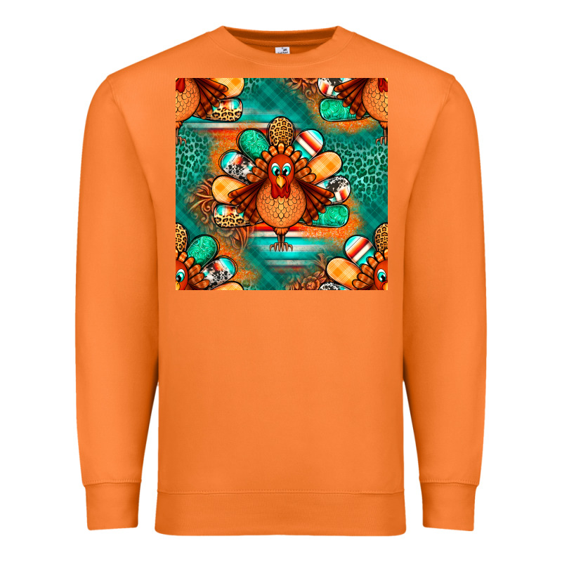 Thanksgiving  Turkey Seamless Pattern Premium Sweatshirt by BundleAndBundleShop | Teevron