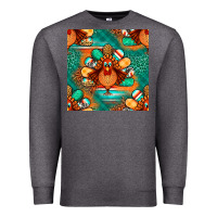 Charcoal Heather thanksgiving  turkey seamless pattern Premium Sweatshirt - BundleAndBundleShop
