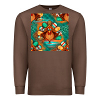 Chestnut thanksgiving  turkey seamless pattern Premium Sweatshirt - BundleAndBundleShop