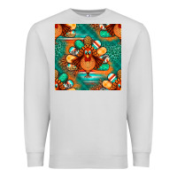 Dove Grey thanksgiving  turkey seamless pattern Premium Sweatshirt - BundleAndBundleShop