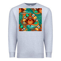 Heather Grey thanksgiving  turkey seamless pattern Premium Sweatshirt - BundleAndBundleShop