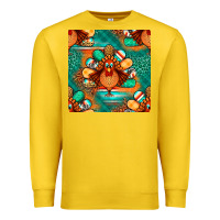 Lemon thanksgiving  turkey seamless pattern Premium Sweatshirt - BundleAndBundleShop