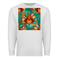 Oatmeal Heather thanksgiving  turkey seamless pattern Premium Sweatshirt - BundleAndBundleShop