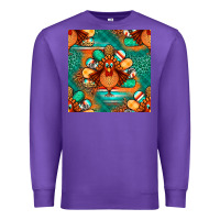 Purple thanksgiving  turkey seamless pattern Premium Sweatshirt - BundleAndBundleShop