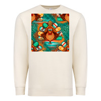 Sandshell thanksgiving  turkey seamless pattern Premium Sweatshirt - BundleAndBundleShop