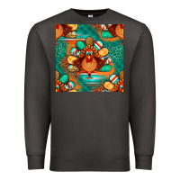 Smoke thanksgiving  turkey seamless pattern Premium Sweatshirt - BundleAndBundleShop