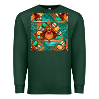 Sports Green thanksgiving  turkey seamless pattern Premium Sweatshirt - BundleAndBundleShop