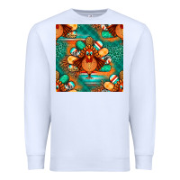 White thanksgiving  turkey seamless pattern Premium Sweatshirt - BundleAndBundleShop