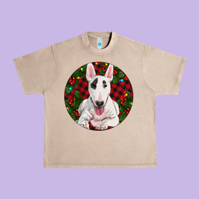 Christmas Bull Terrier Urban Heavy Tee Designed By Ranaportraitstore