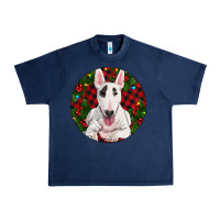 Navy Christmas Bull Terrier Urban Heavy Tee - RanaPortraitStore