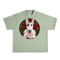 Oil Green Christmas Bull Terrier Urban Heavy Tee - RanaPortraitStore