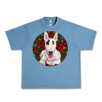 Pebble Blue Christmas Bull Terrier Urban Heavy Tee - RanaPortraitStore