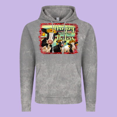 Hanging With My Heifers Holstein Cows Vintage Hoodie Designed By Ranaportraitstore