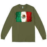 Army Green Mexican Flag Long Sleeve Tee - texasbilliewilder