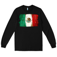 Black Mexican Flag Long Sleeve Tee - texasbilliewilder