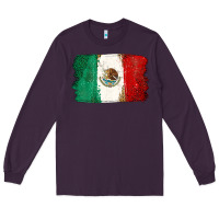Plum Mexican Flag Long Sleeve Tee - texasbilliewilder