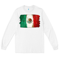 White Mexican Flag Long Sleeve Tee - texasbilliewilder