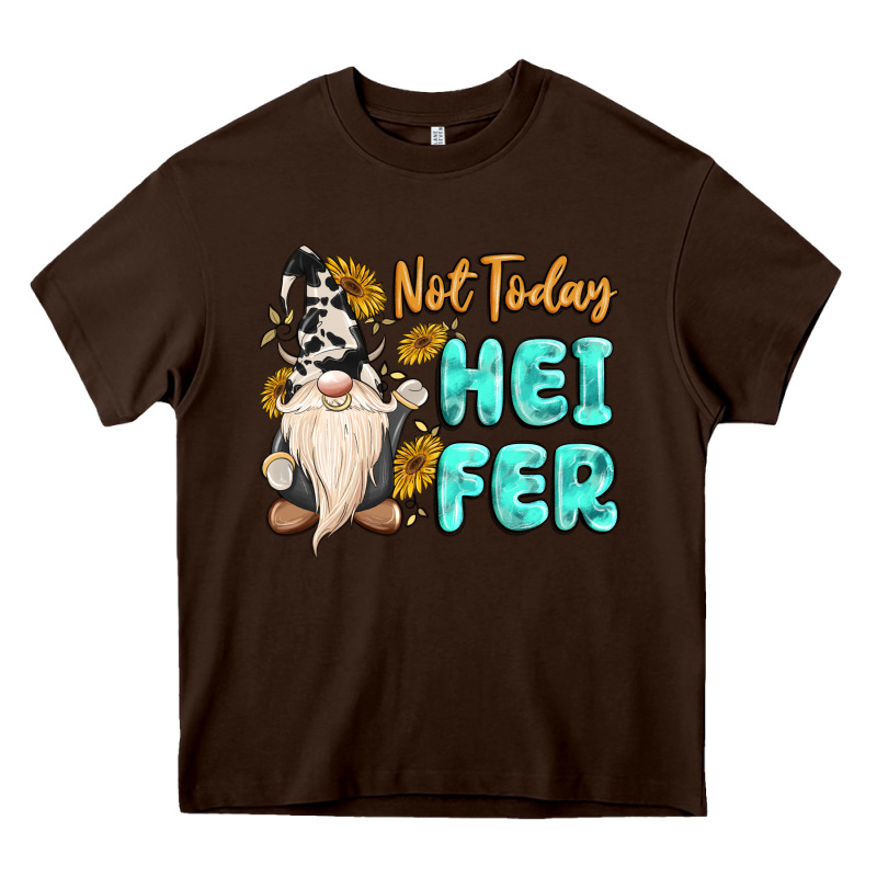 Not Today Heifer Cow Gnome Heavy Core Tee by MaliasSmallBusiness | Teevron